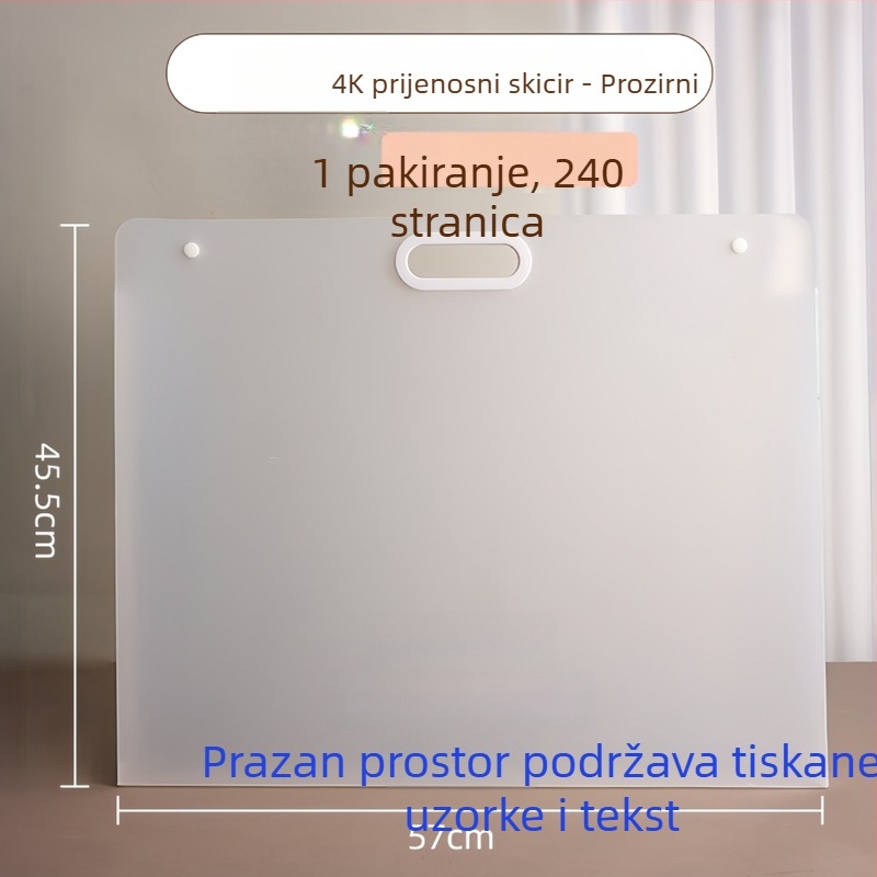 Album za pohranu umjetničkih djela — model crtačka torba, PP materijal, debljina 3 cm, prilagodba dostupna, tiskanje logotipa moguće