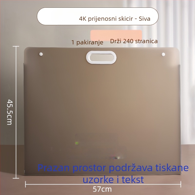 Album za pohranu umjetničkih djela — model crtačka torba, PP materijal, debljina 3 cm, prilagodba dostupna, tiskanje logotipa moguće