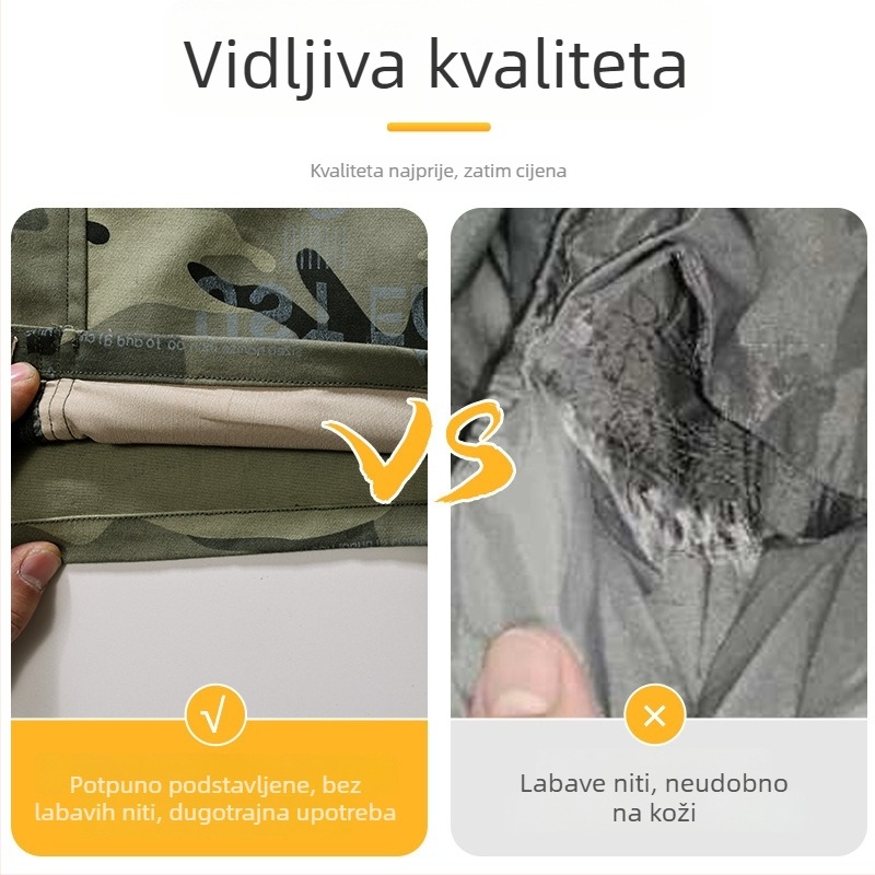Muški radni set u maskirnom dizajnu, otporan na habanje, debeli materijal, vodootporan, od pamutovo-mješavine za tvornicu i rad na otvorenom