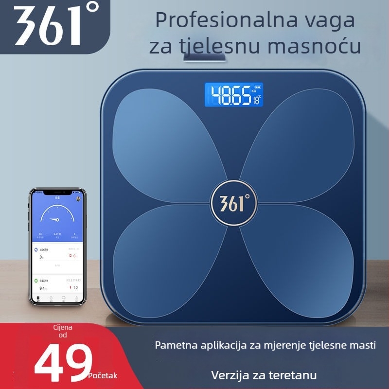 Inteligentna kućna vaga za mjerenje tjelesne masnoće, kompaktna digitalna vaga