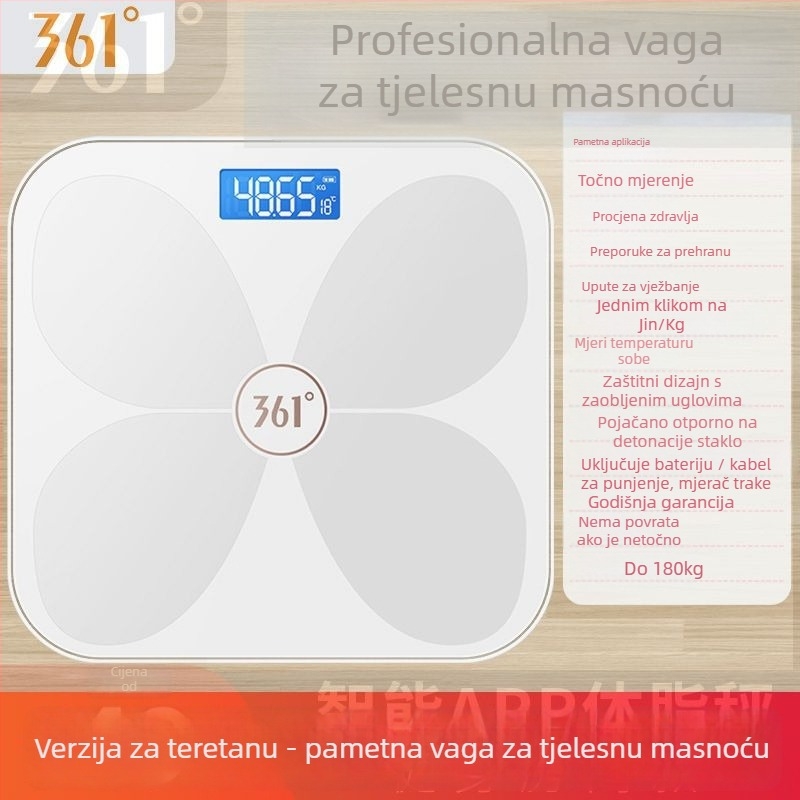 Inteligentna kućna vaga za mjerenje tjelesne masnoće, kompaktna digitalna vaga