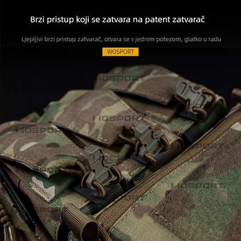 Unisex taktična trening vest s proširenim stražnjim panelom za pohranu, najlonski materijal, otporna na habanje, kamuflažni dizajn