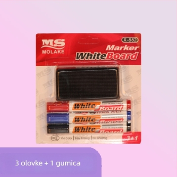 Model 882 plastični markeri za ploču, vodno-bazirani, izbrisivi, vrh 0,55 mm, set od tri komada