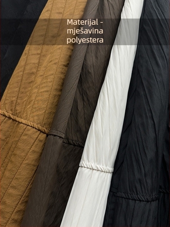 Duga suknja u stilu kišobrana, elastični pojas, prugasti uzorak, poliester-nijlon smjesa, književno-retro stil.