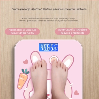 Vaga za kućnu upotrebu, marka plavog grejpa, kapacitet 180 kg, elektronička inteligentna vaga, prekrasan korejski dizajn s crtićem
