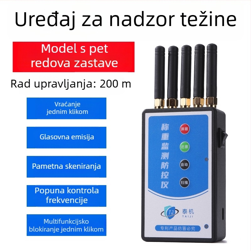 Jammer protiv daljinskog upravljanja za podne vage, praćenje vaganja, Elektronički zaštitni instrument (Ručni model, Napajanje: mrežno ili ugrađena litijska baterija s 72-satnom zaštitom od isključivanja, Porijeklo: Kina)