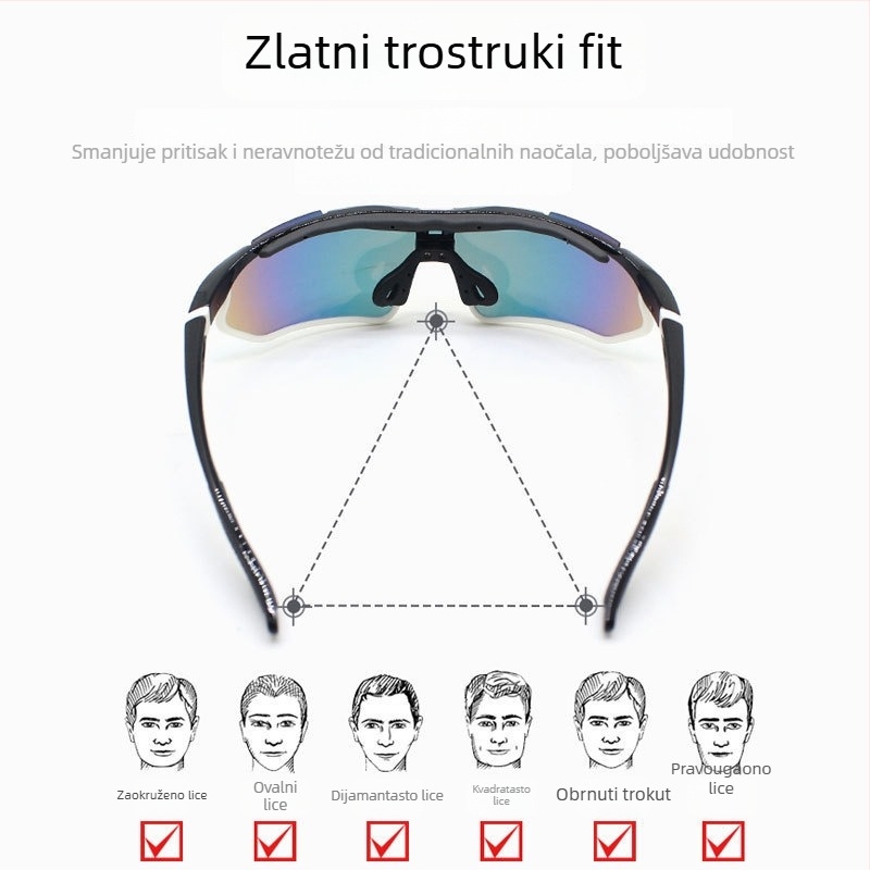 Polarizirane naočale za biciklizam, TR-90, model Jh-129, otporne na vjetar, prilagodljive nosne jastučiće