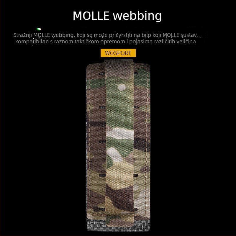 Wosport maskirni MOLLE nosač - elastična fiksacija, oprema za 5 metaka kalibra 12, vojna oprema za vanjsku upotrebu