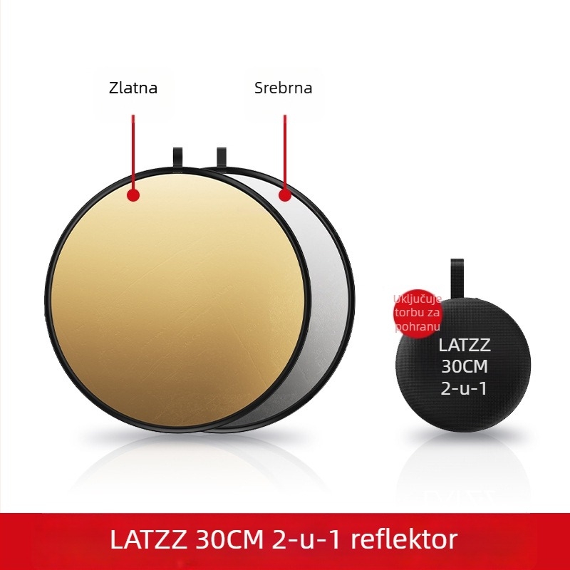 Prijenosni kružni reflektor za fotografiju, 5-u-1, sklopivi, magnezijeva legura, nosivost 2–5 kg, težina 0.1 kg