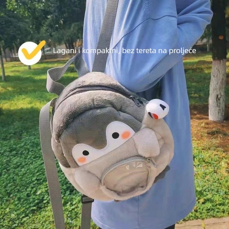 Dječji plišani ruksak s pingvinom – sladak karikaturni uzorak, prozračan materijal, model 23001