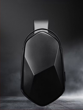 Muška torbica za prsa s tvrdim kućištem i polyedrijskim dizajnom, otporan poliester, crossbody za poslovna putovanja