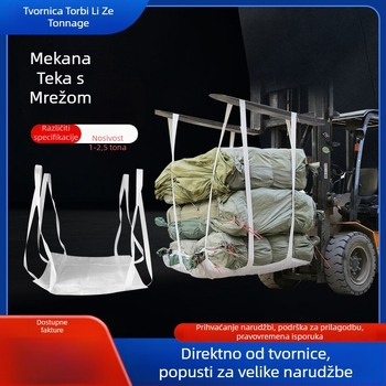 Bulk vreća s četiri petlje za podizanje, ojačano dno i mekani paletni sustav