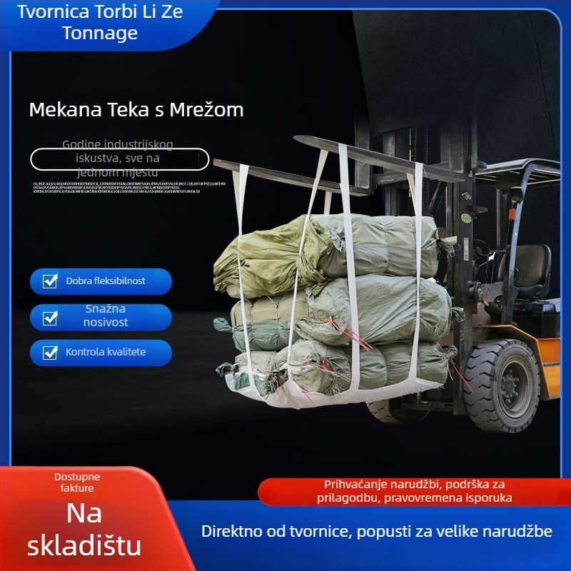 Bulk vreća s četiri petlje za podizanje, ojačano dno i mekani paletni sustav