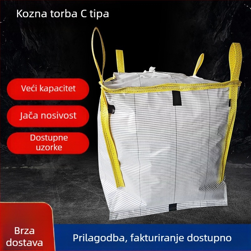 Kontejnerska torba od Kraft papira i plastične tkanine, vodljiva antistatistička, nosivost 15–40 t, otisak logotipa