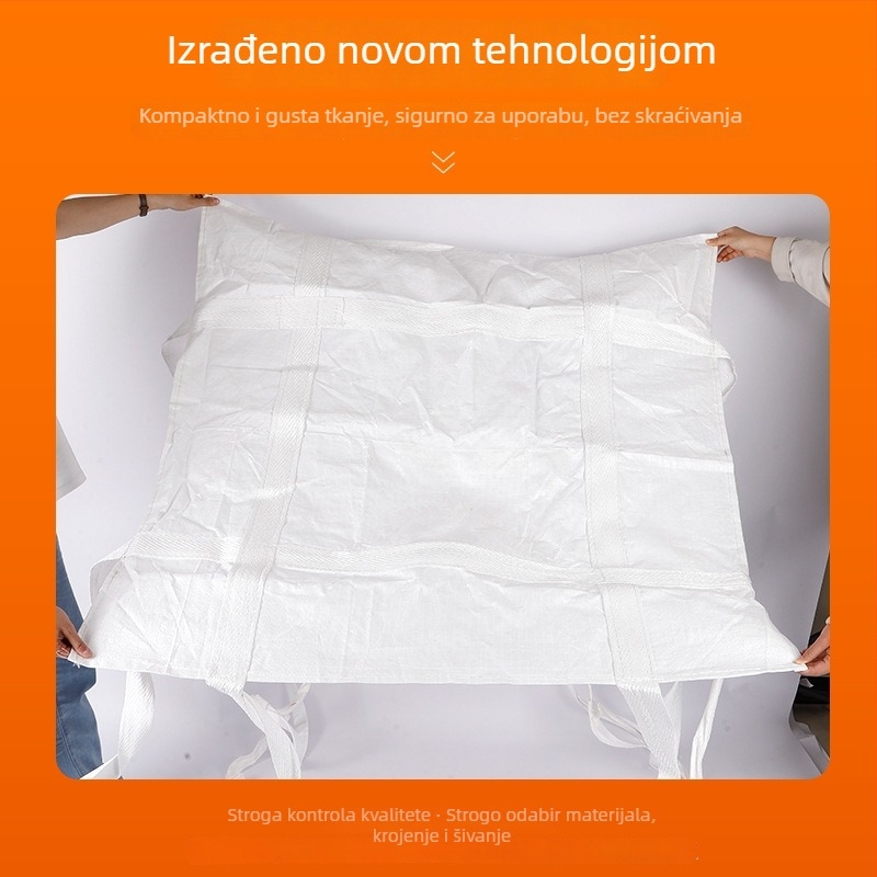 Bulk bag za rukovanje prahom cementne maltere s četiri podizne petlje i mekanim donjim paletom