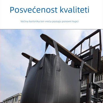 Crna četvrtasta PP torba za kontejnere, nosivost 1 tona, s logotipom