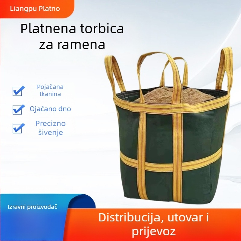 Platnena četverokutna ton torba, ojačana i otporna na habanje