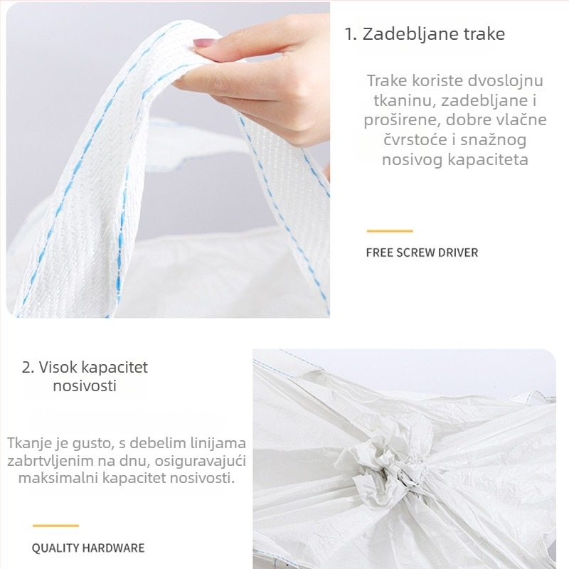 Bijela vreća za masu s izlaznim otvorom, vreća za kontejnere, brid-prepress dizajn, vreća prostora protiv poplava, industrijska vreća za masu, debela i izdržljiva.