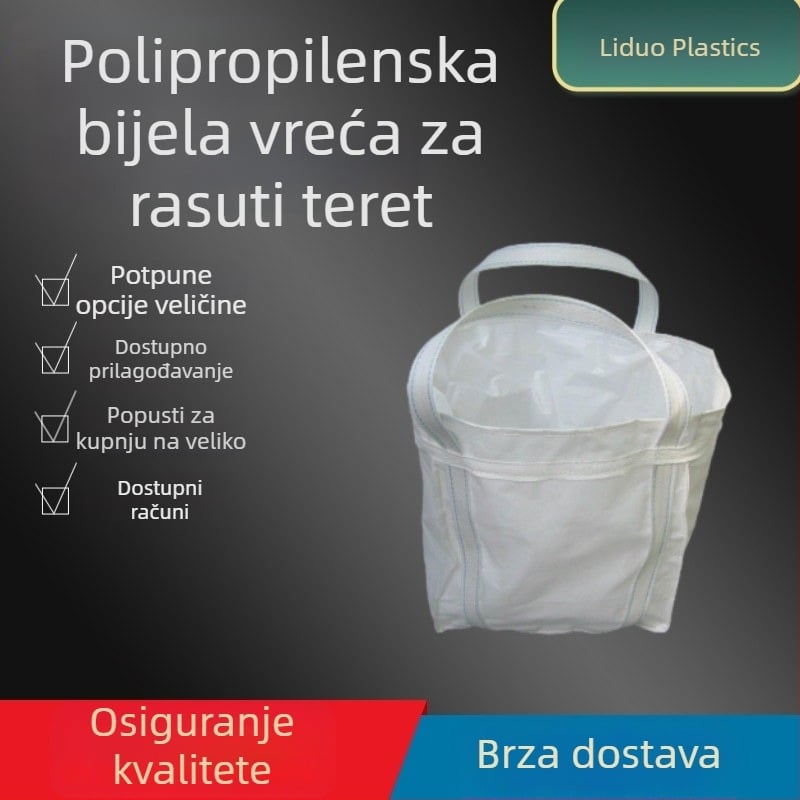 Bijela ton torba s dvostrukim podizanjem i donjom podrškom, plastična tkanina