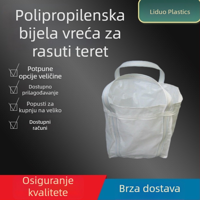 Bijela ton torba s dvostrukim podizanjem i donjom podrškom, plastična tkanina