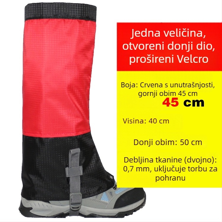 Snježni gaiter za vanjske aktivnosti, prozračni, vodootporni, otporni na hladnoću, s produženom podlogom. Brand: Self-owned; Specifikacije: 50×25 cm; Kategorija proizvoda: Outdoor supplies