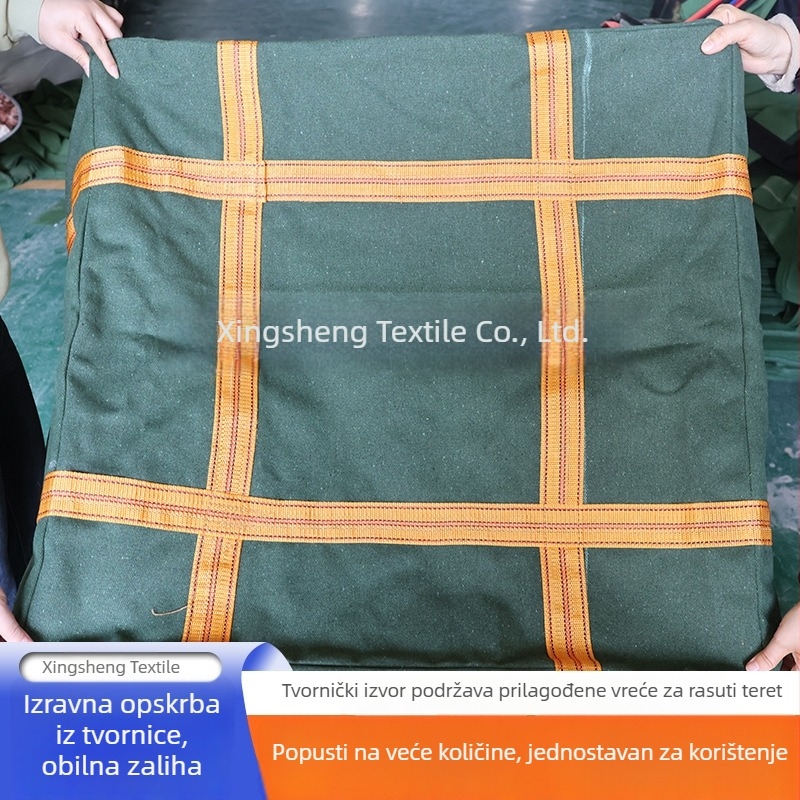 Ton vreća od platna, debela, čvrsta i otporna na trošenje, s velikim kapacitetom za gradilište, podizanje na visinu i logistiku