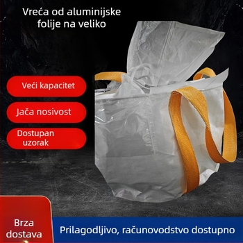 Kontejnerska vreća s četiri podizna prstena i unutarnjom aluminijskom folijom, tkanina za rasuti teret (nosivi materijali: plastika, cement, žitarice, minerali, kemijska industrija)
