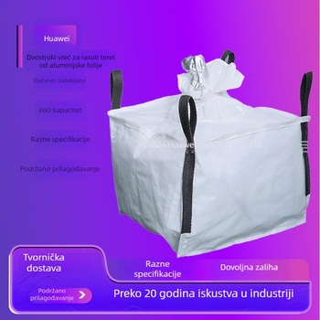 Bijela dvostruko slojna tonna vreća s aluminijskom folijom i crnim užetom