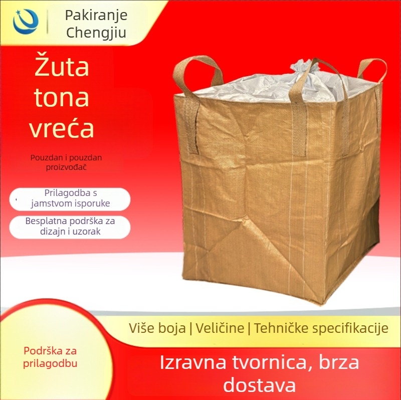 Ton torba s četiri ručke | PP materijal | nosivost 1000–2000 kg | Otvoreno dno s podrškom | Prilagodljivo