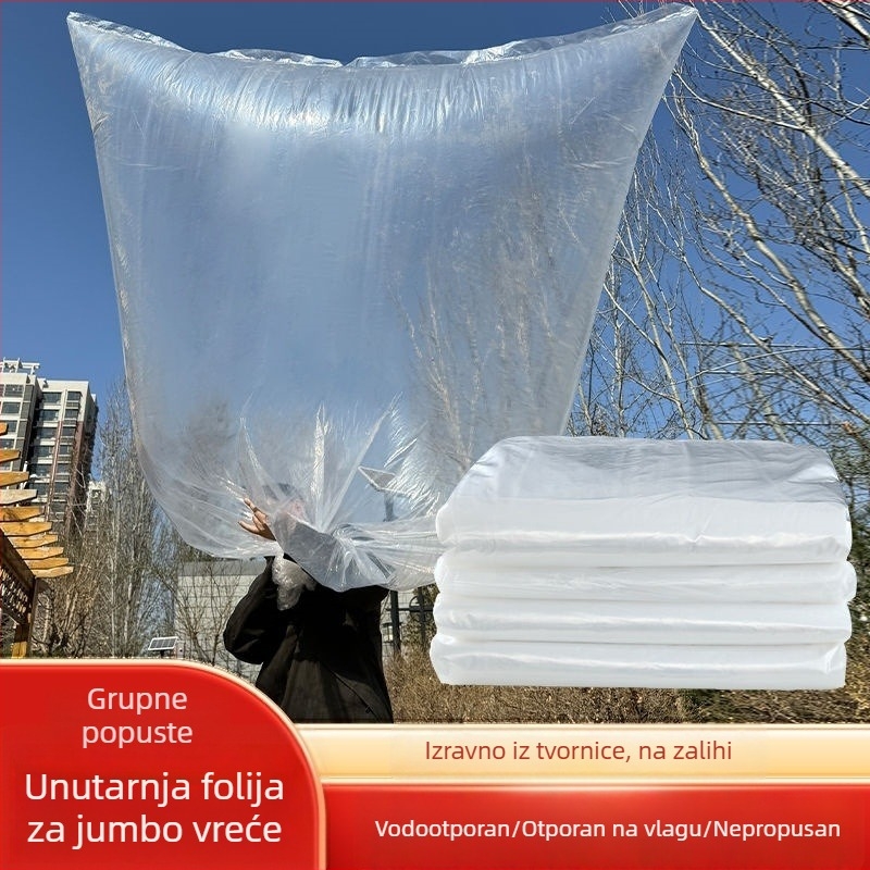 PE unutarnja folija za ton vreće, vodootporna i otporna na vlagu, ravni otvor, plastična vrećica visokog tlaka