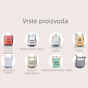 PP ton torba s otpornošću na vlagu, filmom premazana, dizajn gornjih i donjih otvora za utovar, nosivost 1000–3000 kg
