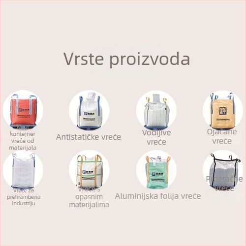 PP ton torba s otpornošću na vlagu, filmom premazana, dizajn gornjih i donjih otvora za utovar, nosivost 1000–3000 kg