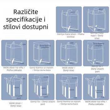 Ton vreća od PP – novi materijal, ravno dno, četiri podizna prstena, ojačana za mostove