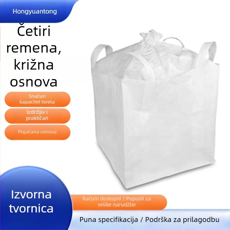 Ton vreća od PP – novi materijal, ravno dno, četiri podizna prstena, ojačana za mostove
