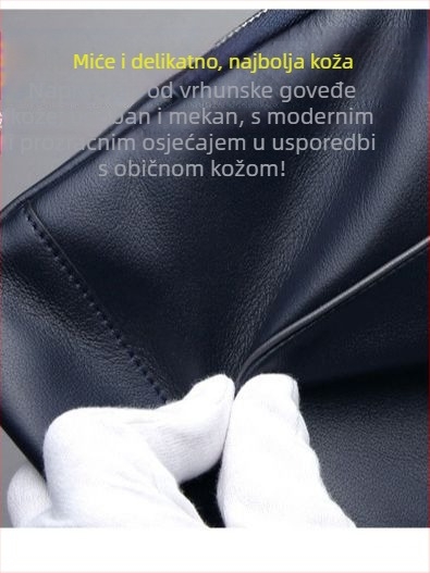 Muška torba za prsa od prave kože, prvi sloj kravlje kože, gradski minimalistički stil, jednofarbni uzorak