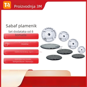 Sabaf dodatak za plinsku ploču: ploski poklop za plamen + set razdjelnika plamena; metalni poklop + razdjelnik plamena; ručna ugradnja; neto težina 500 g