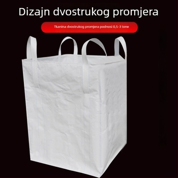 Bijela debela otporna platnena vreća za tone s remenima, kapacitet 1–2 tone, industrijska uporaba