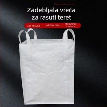 Bijela debela otporna platnena vreća za tone s remenima, kapacitet 1–2 tone, industrijska uporaba
