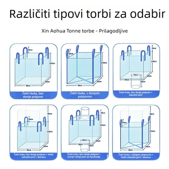 Kontejner vreća od PP tkanine, ojačana i otporna na habanje, prilagodljiva na zahtjev; može prevoziti plastiku, cement, hranu i abrazivne materijale; marka Xin Aohua