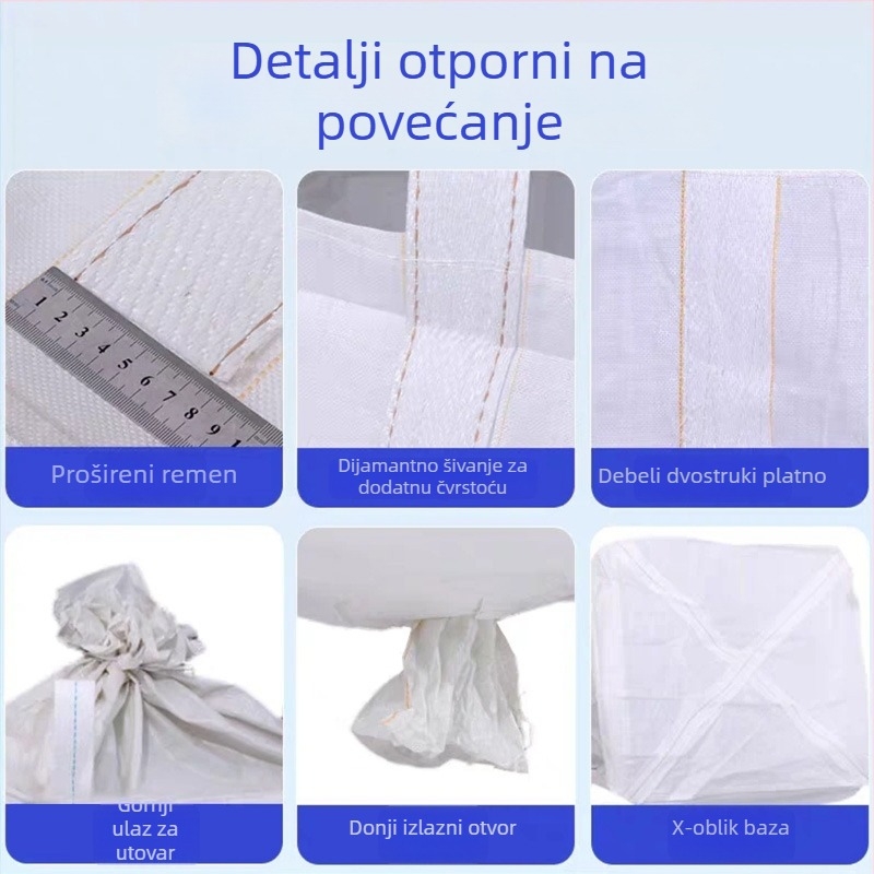 Kontejner vreća od PP tkanine, ojačana i otporna na habanje, prilagodljiva na zahtjev; može prevoziti plastiku, cement, hranu i abrazivne materijale; marka Xin Aohua