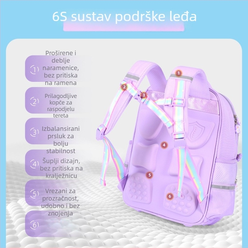 Dječji ruksak za vrtić – morska vila princeza, prozračni Oxford materijal, naramenice s zračnom jastučićem, anime uzorak, za školu