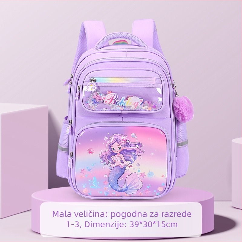Dječji ruksak za vrtić – morska vila princeza, prozračni Oxford materijal, naramenice s zračnom jastučićem, anime uzorak, za školu