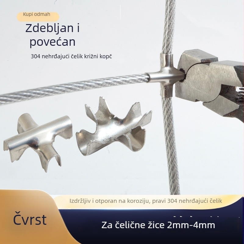 Križno kopčanje za skrivenu zaštitnu mrežu - kopča za ušice od žice