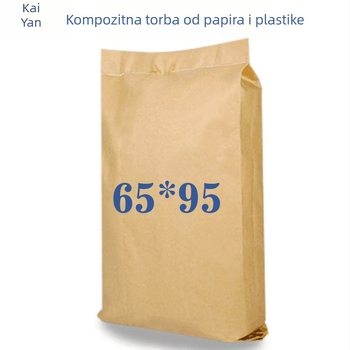 Kombinirana tkanina vrećica od Kraft papira i polipropilena; nosivost 25–50 kg; debljina pletene niti 155; ispis logotipa