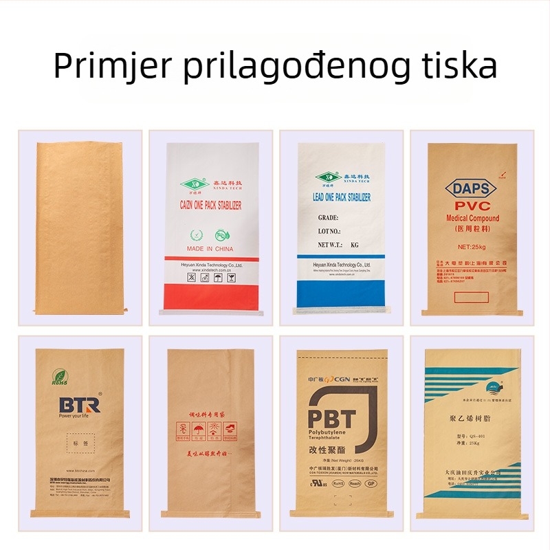 Kompresivna tkanina vreća s dvostrukim unutarnjim papirno-plastičnim filmom, nosivost 25 kg, prilagodljivo kemijskoj ambalaži