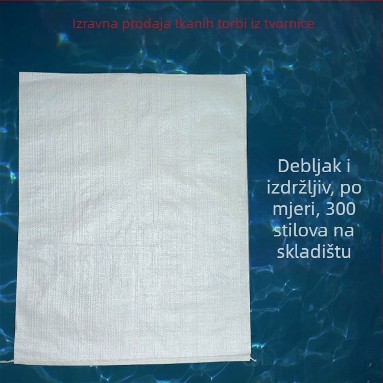 Bijela plastična tkanu vreća s uzorkom zmijskog kože, velika veličina, za preseljenje i pakiranje, za pijesak i otpad, ojačana