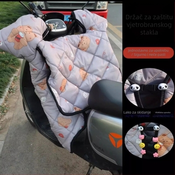 Pokrov prednjeg stakla električnog vozila s kaišem u obliku mede, odvojiv i podesiv, vodootporan za sve sezone (Brend: Friendly; Materijal: Plastika; Vzor: Jednobojan; Stil: Urbana jednostavnost; Jesen 2025)