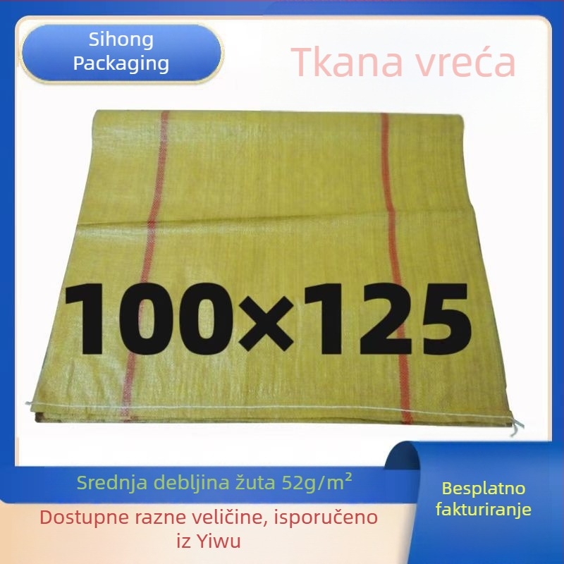 Sihong cementna tkana vreća, žuta, 100 × 120 cm, PP plast, nosivost 90 kg
