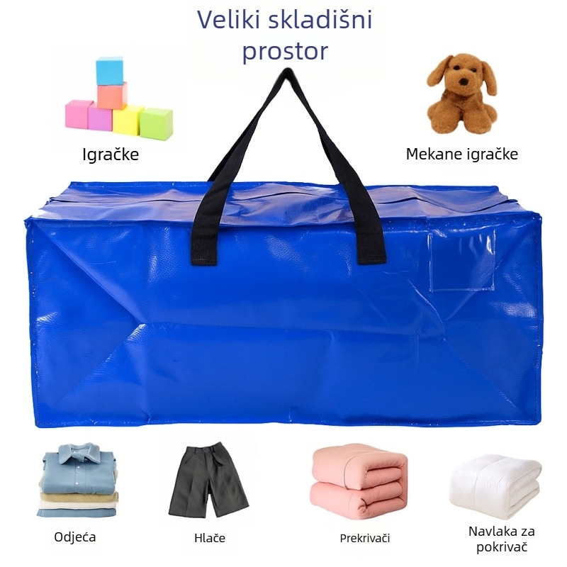 Prijenosna pletena vreća za pohranu, prilagodljiva s logom, PP materijal, pogodna za posteljinu, odjeću i opću pakiranje