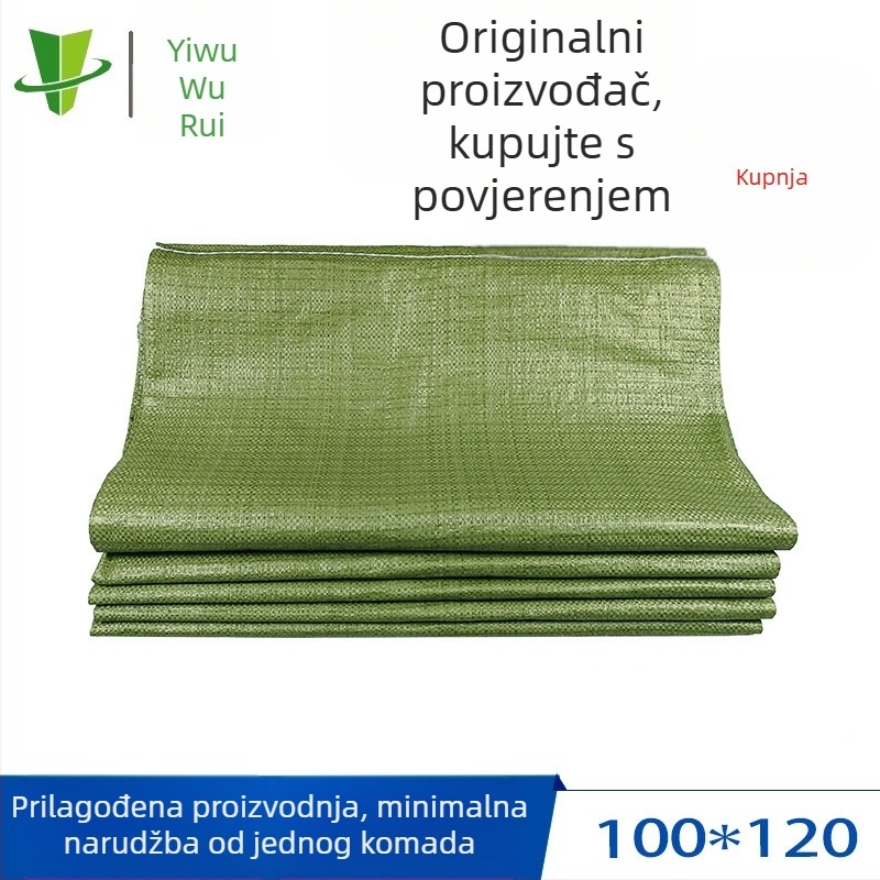 Zelena tkaninska vrećica za pakiranje odjeće 100×120 cm s unutarnjom podstavom, folijom, trakom, čipkom i uzorkom zmijske kože